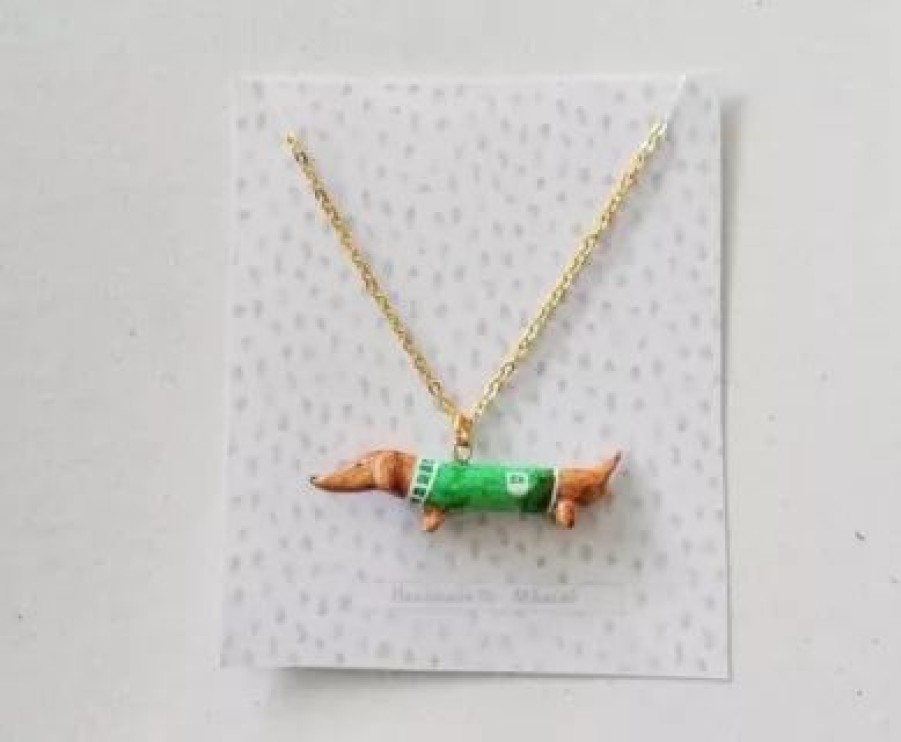 Hash Teckel Teckel Ketting | Handgemaakt | Groen