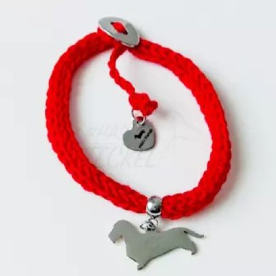 Hash Teckel Gebreide Teckel Armband | Rood | Otta'S Friends