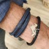 Hash Teckel Leren Teckel Armband | Zwart / Zilver | Otta'S Friends